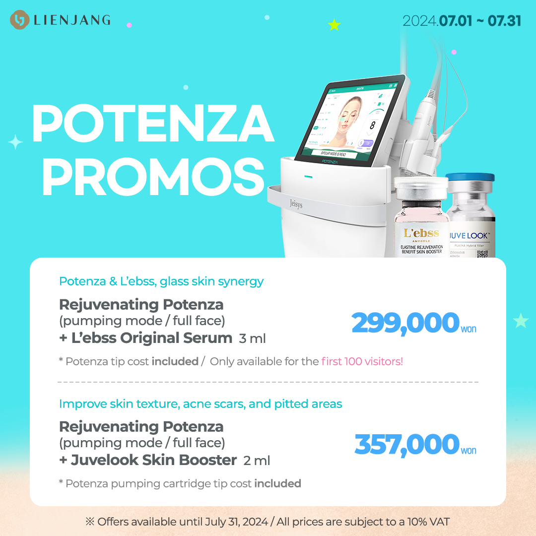 Potenza RF MTS Microneedling promotions. Experience improvement in acne scars, skin texture and elasticity improvement in Korea's beauty clinic