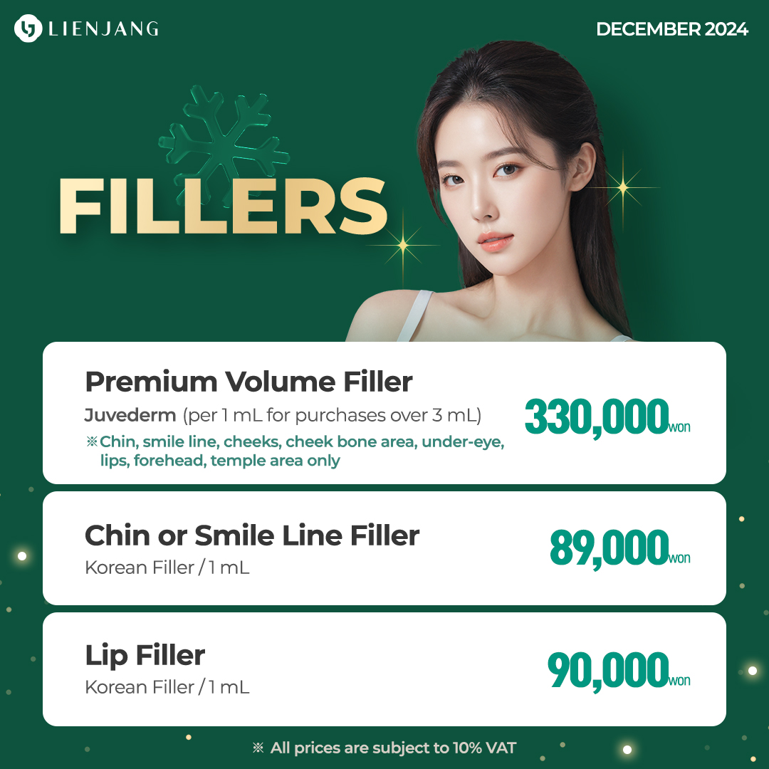 Premium volume filler, Juvederm, is now on promotion! You can also check out the special prices for chin & smile line filler, along with Korean lip filler!