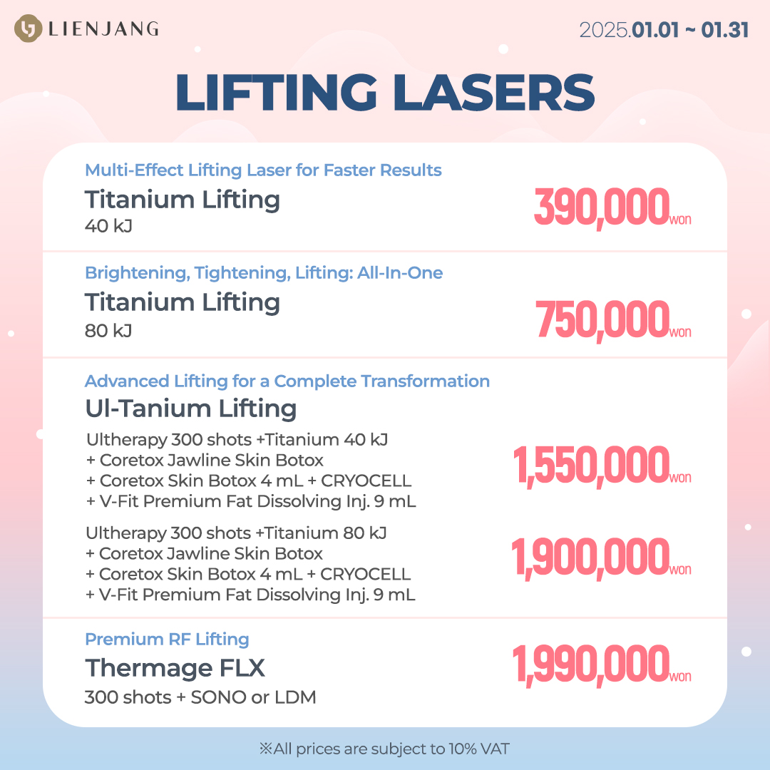 Lienjang's all time best Lifting lasers are now on promotion!