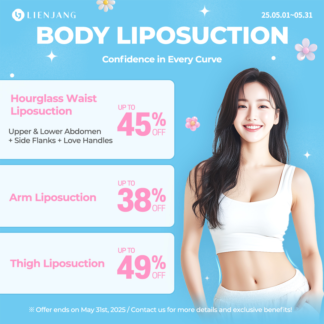 Lienjang invites you to a path to your dream body. Hourglass waist liposuction covers your upper & lower abdomen, along with side flanks and love handles. Arms and thighs are also on special promotion for liposuction!