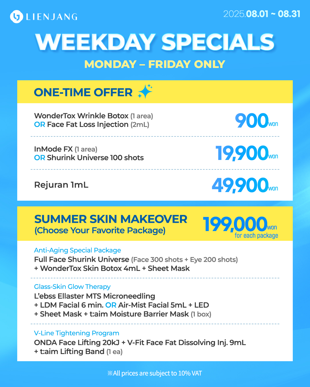 Enjoy limited-time promotions available only at Lienjang Hongdae branch!