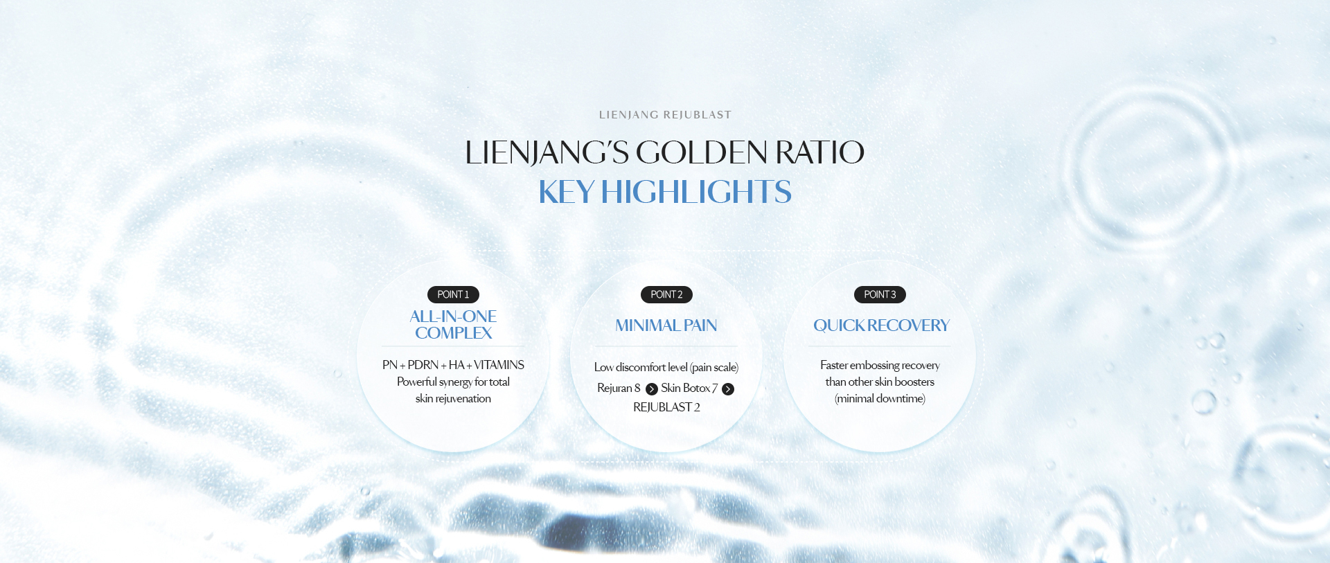 With PN, PDRN, HA, Vitamin Complex, Rejublast is an effective solution for wrinkles, brightening, and skin regeneration as well as deep hydration.