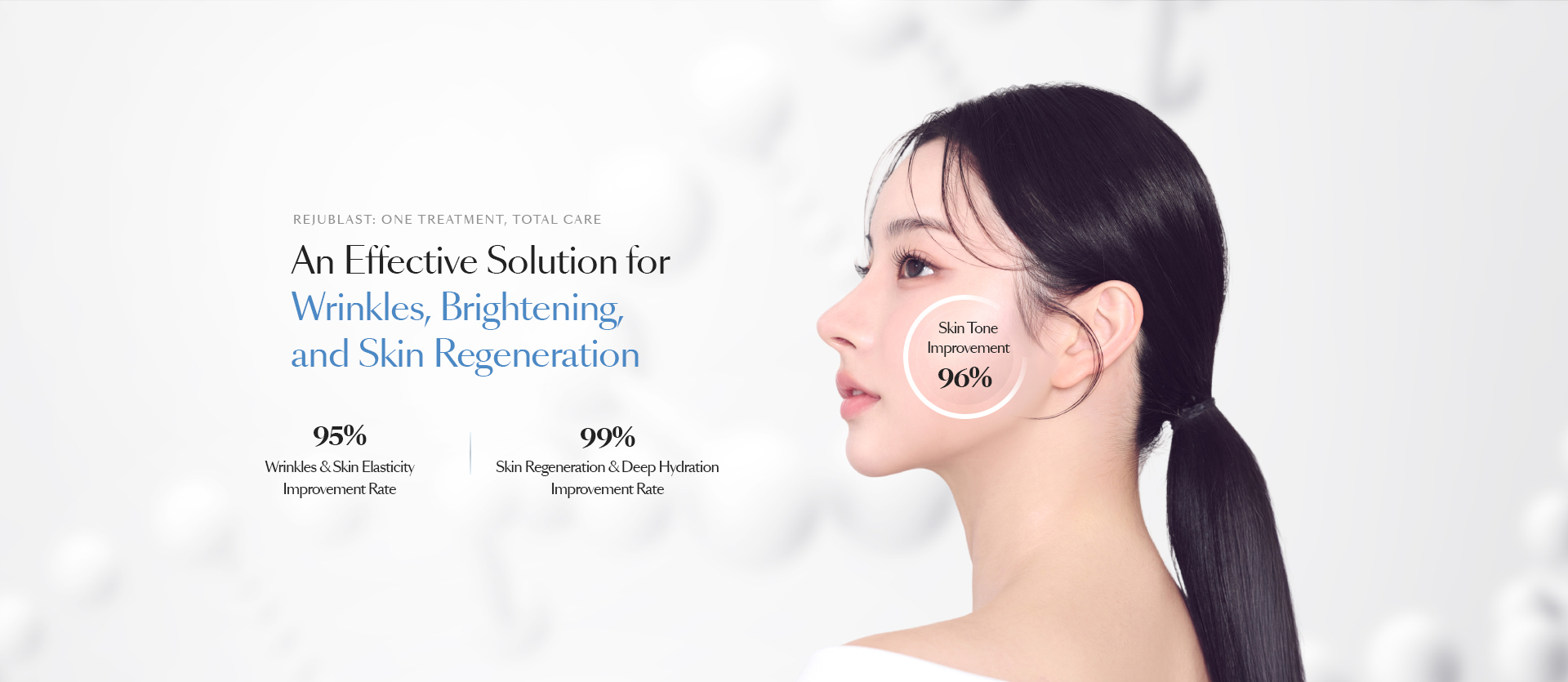 With PN, PDRN, HA, Vitamin Complex, Rejublast is an effective solution for wrinkles, brightening, and skin regeneration as well as deep hydration.