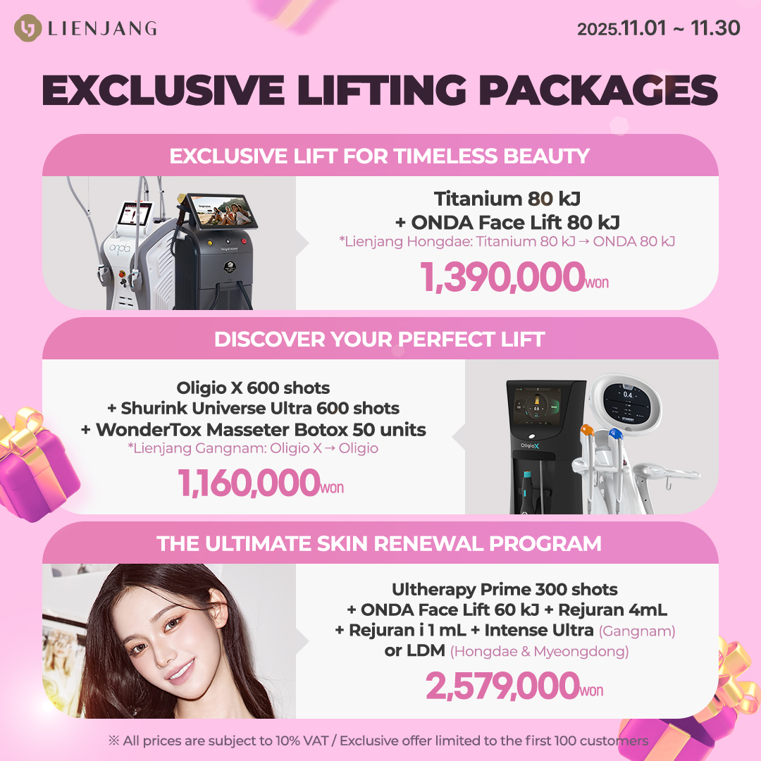 Explore Lienjang's premium lifting treatments with powerful HIFU and effective RF. Don't miss out our ONDA specials with amazing package deals!