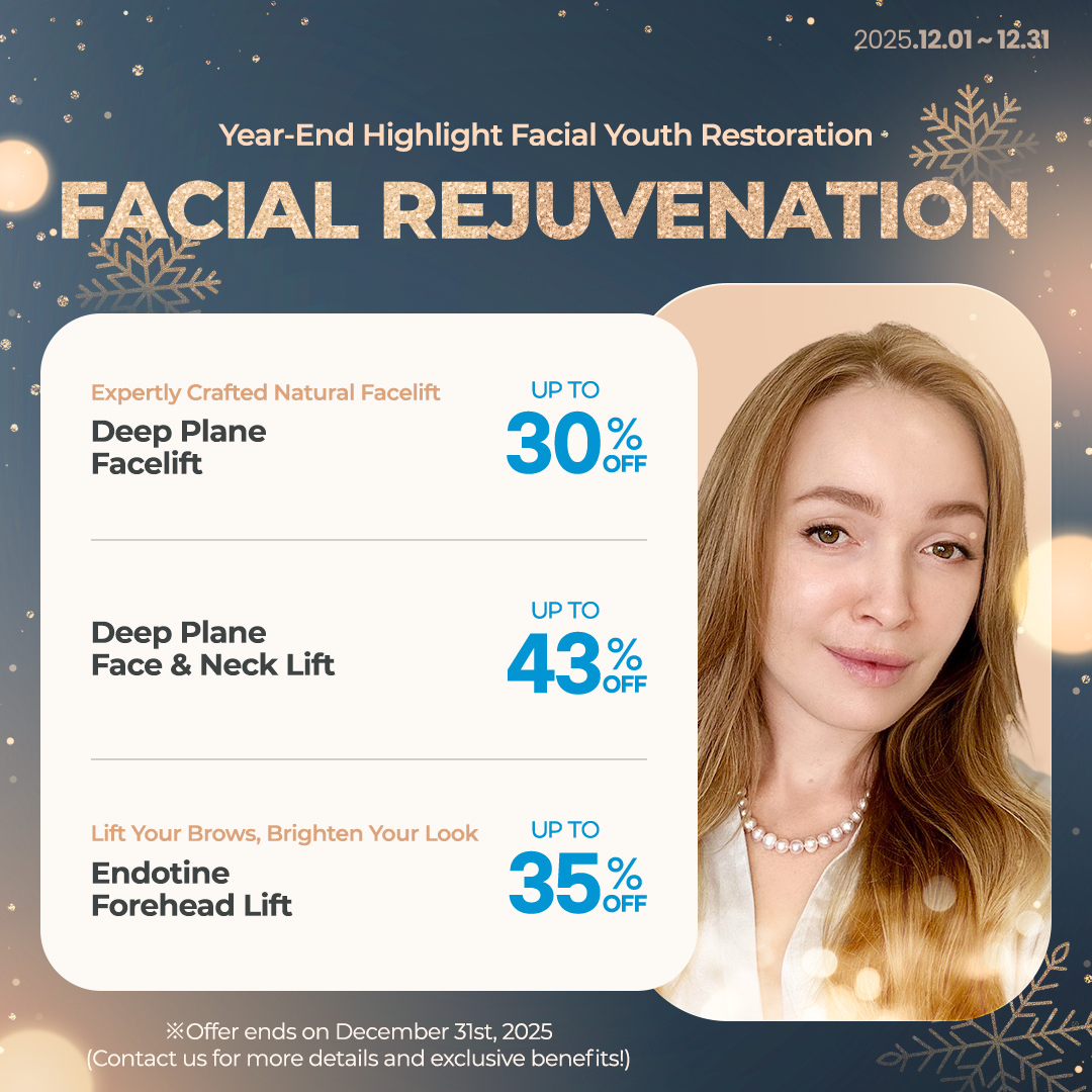 Experience customized lifting solution for a youthful appearance at Lienjang! Lienjang Lifting surgeries such as mini facelift, SMAS facelift, Deep Plane Facelift, Deep Plane face and neck lift, and endotine forehead lift are on sale!