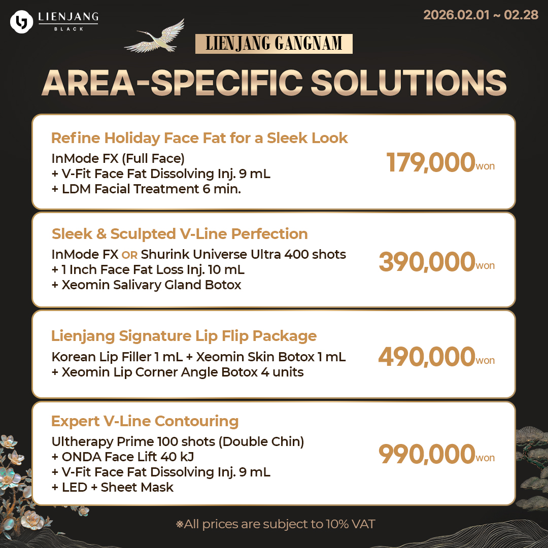Big discounts and amazing package deals at Lienjang Gangnam for advanced skin refinement