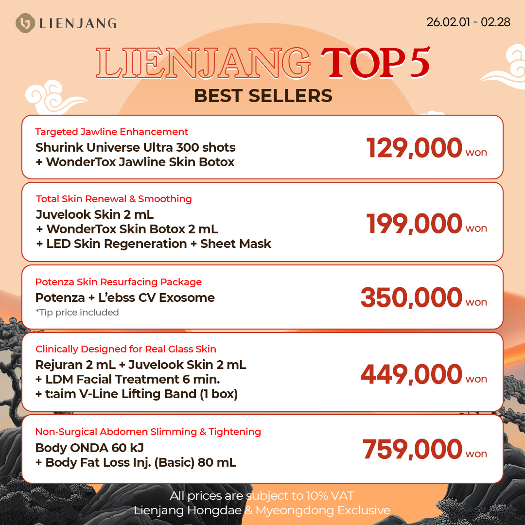 Check out Lienjang Skin Care Clinic's best selling treatments to begin your K-beauty skin care journey!