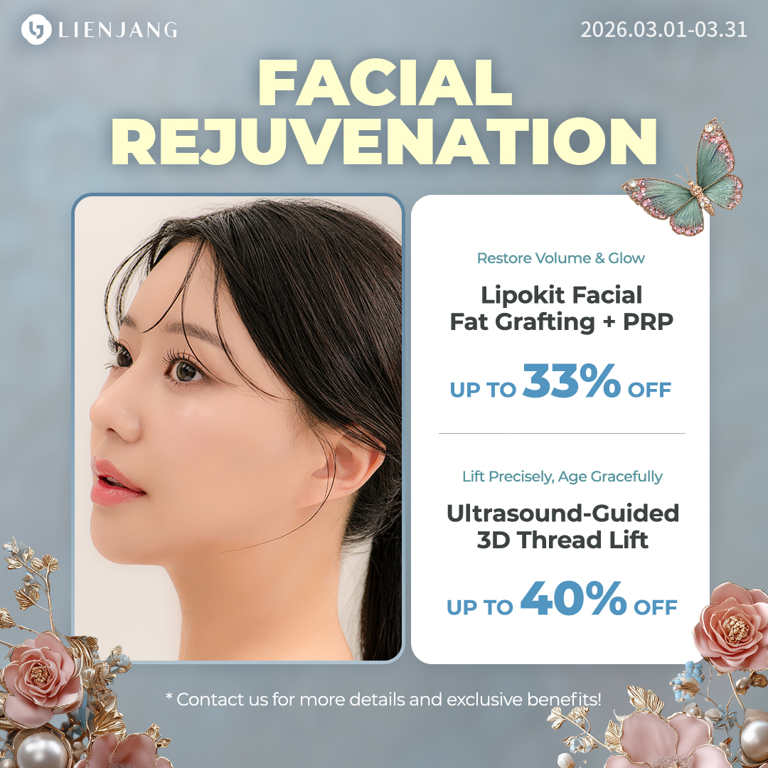 Experience customized lifting solution for a youthful appearance at Lienjang! Lienjang Lifting surgeries such as mini facelift, SMAS facelift, Deep Plane Facelift, Deep Plane face and neck lift, and endotine forehead lift are on sale!