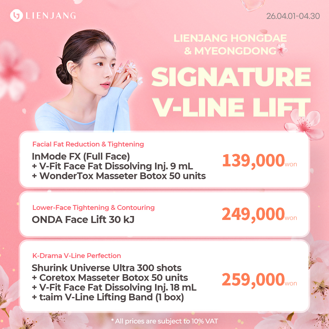 Explore Lienjang's v-line lifting treatments with powerful HIFU and effective RF. Don't miss out our InMode and Shurink specials with amazing package deals! Get the perfect, snatched, sculpted jawline.