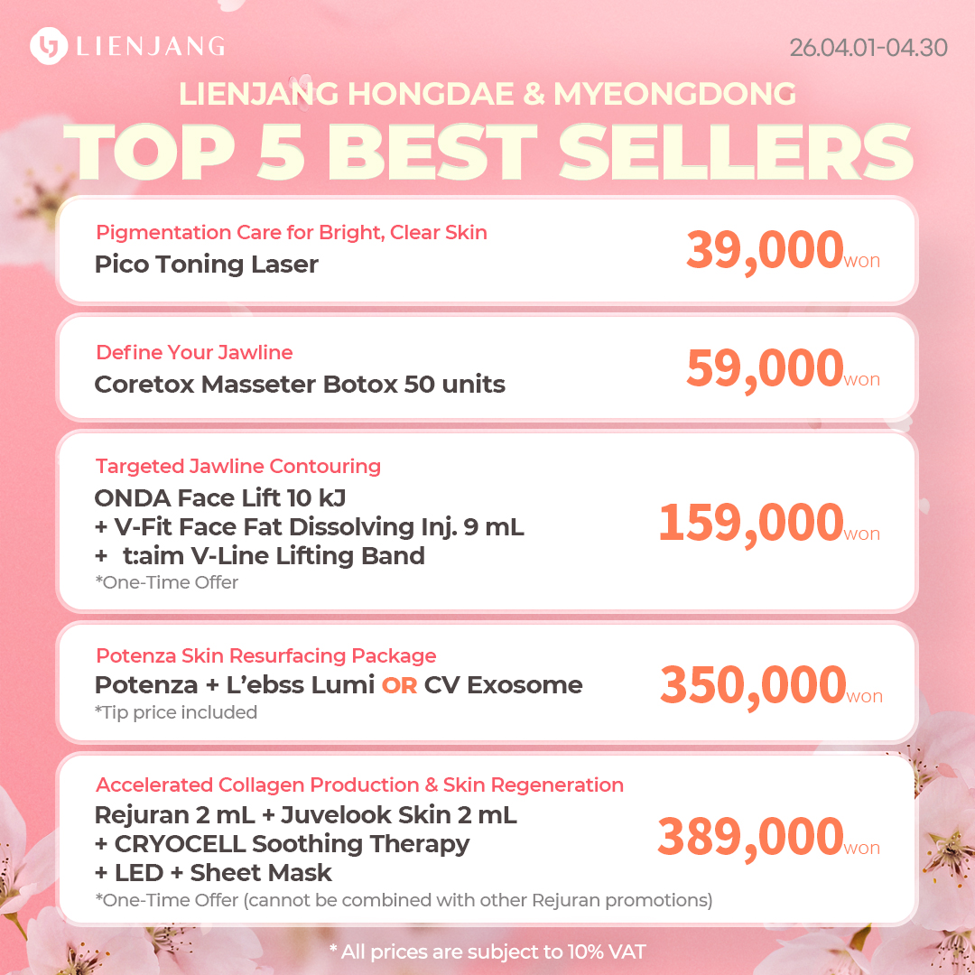 Check out Lienjang Skin Care Clinic's best selling treatments to begin your K-beauty skin care journey!