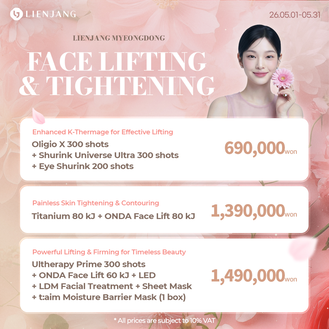 Lienjang Myeongdong's signature treatments and popular skincare packages, just for you!