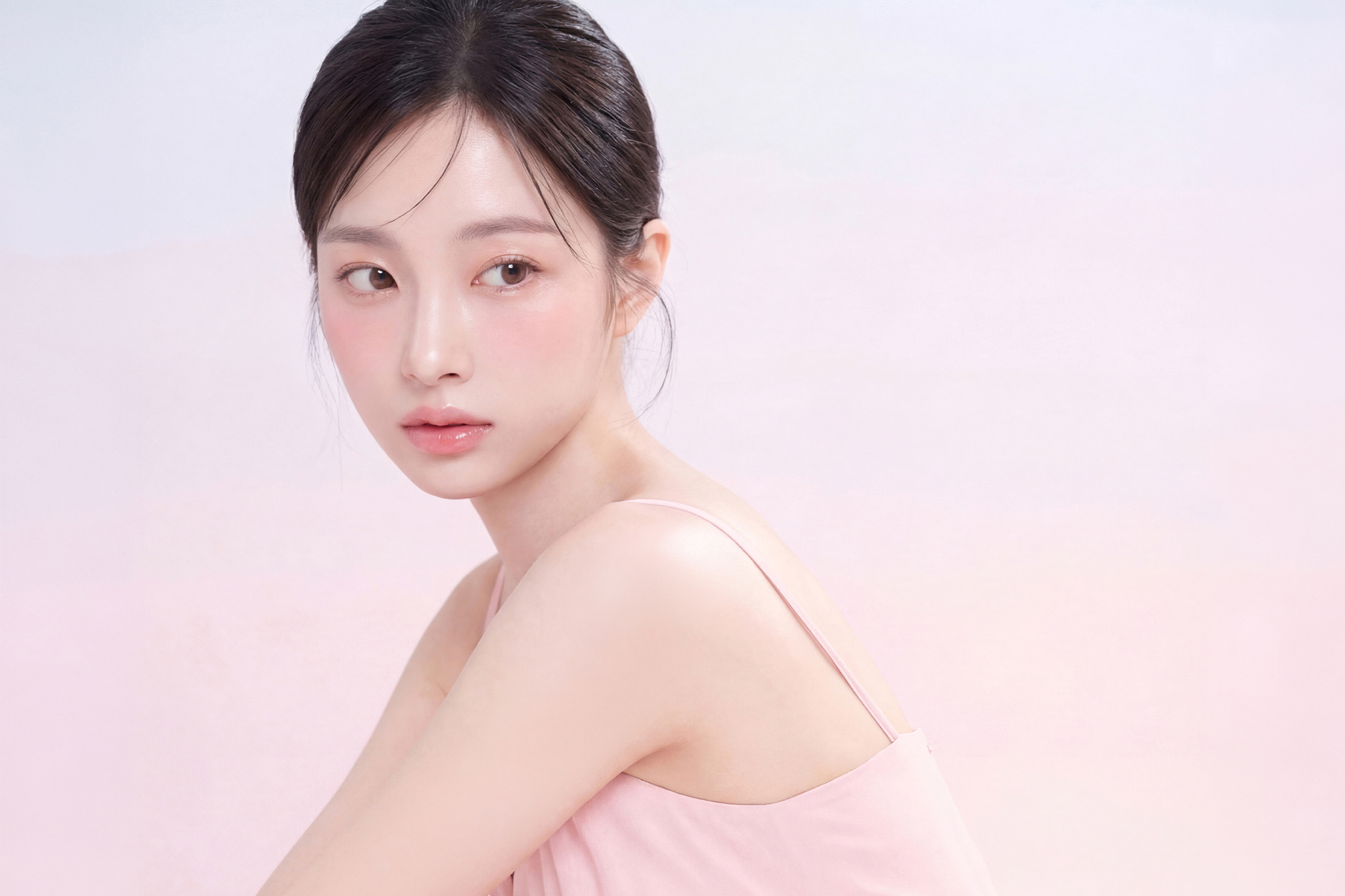 Female model with smooth, healthy-looking skin