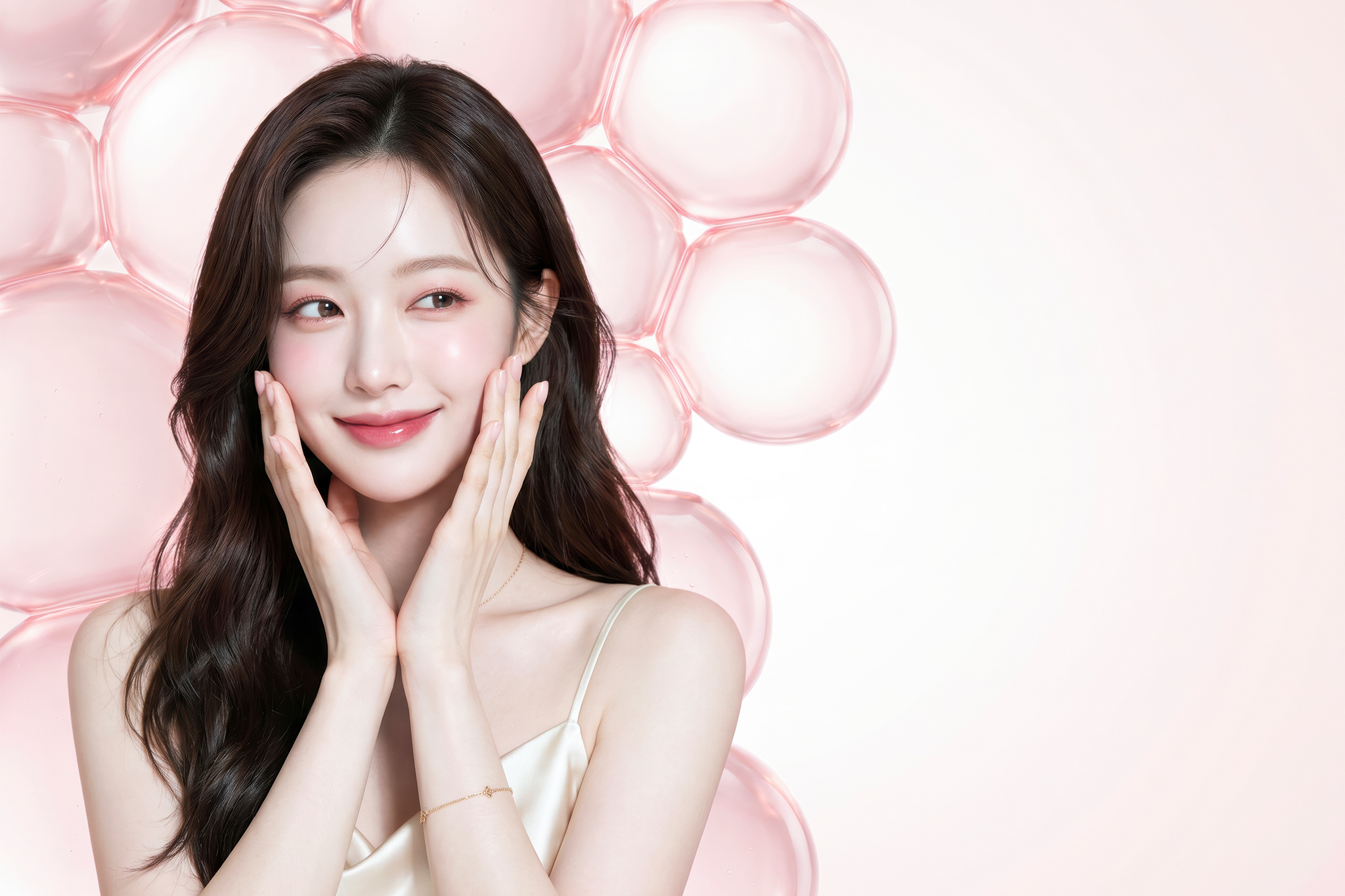 model with glowing skin representing korean skin boosters