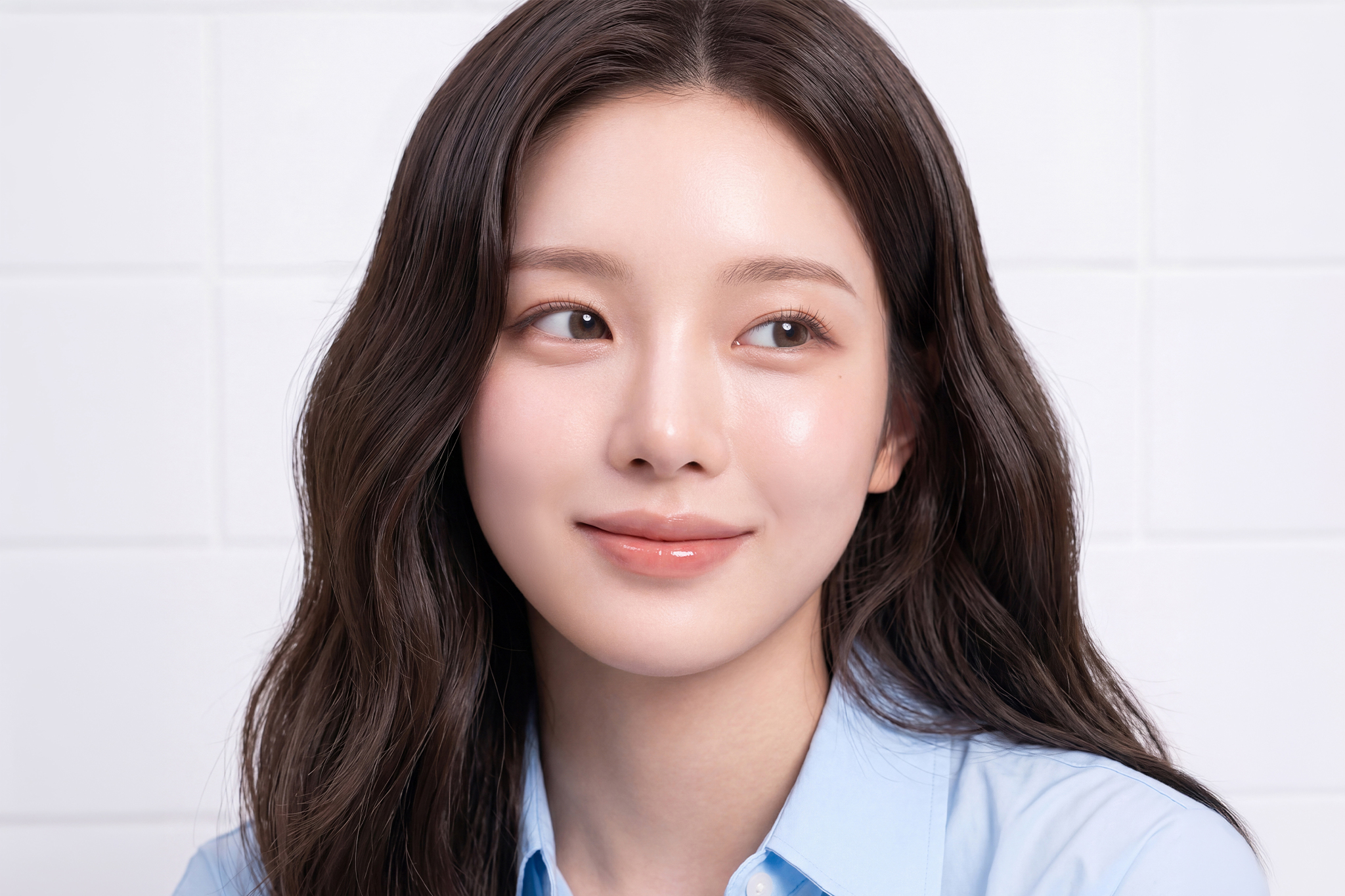 model with glowing skin after korean beauty treatments