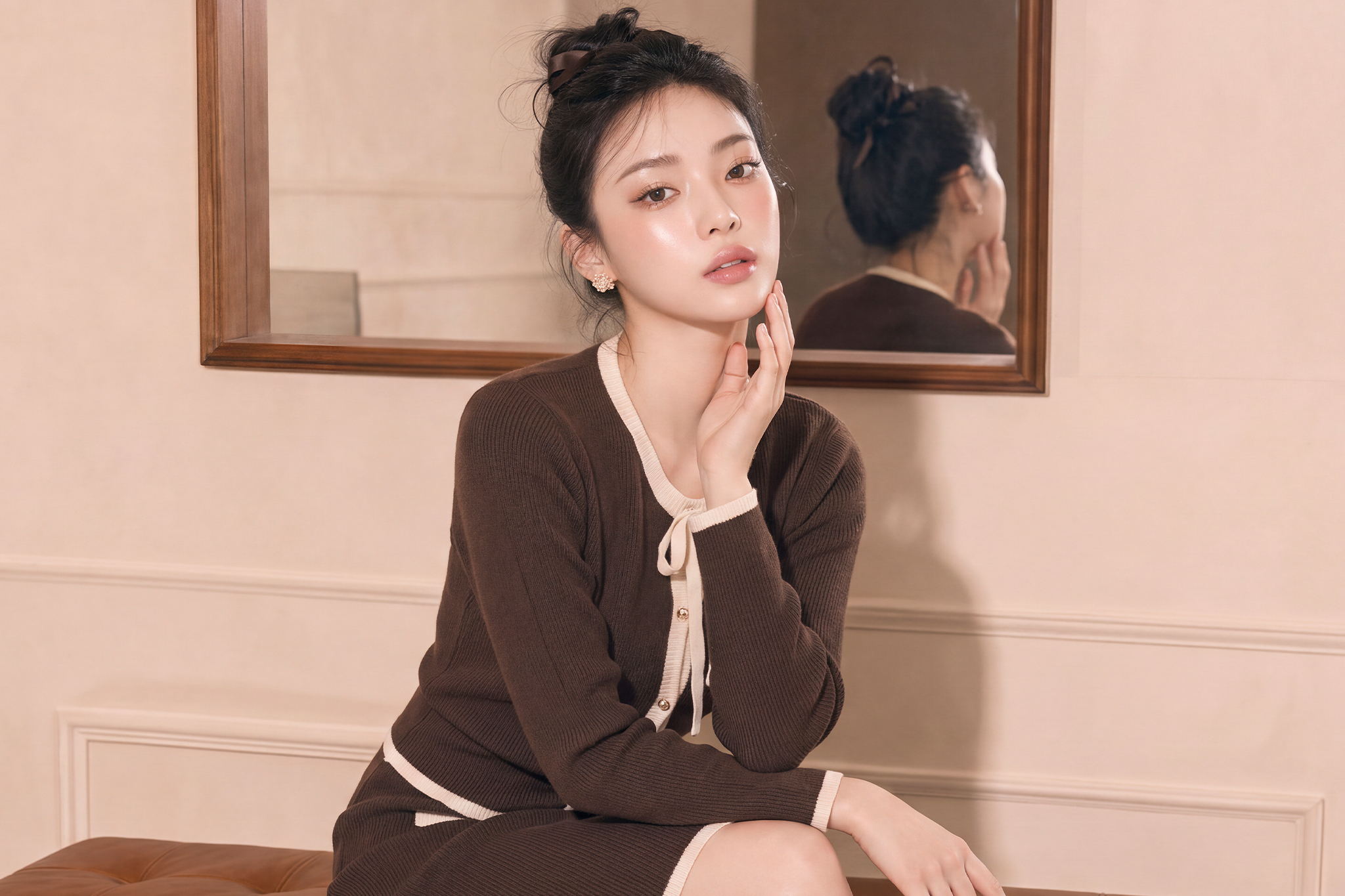 female model with glowing, healthy skin